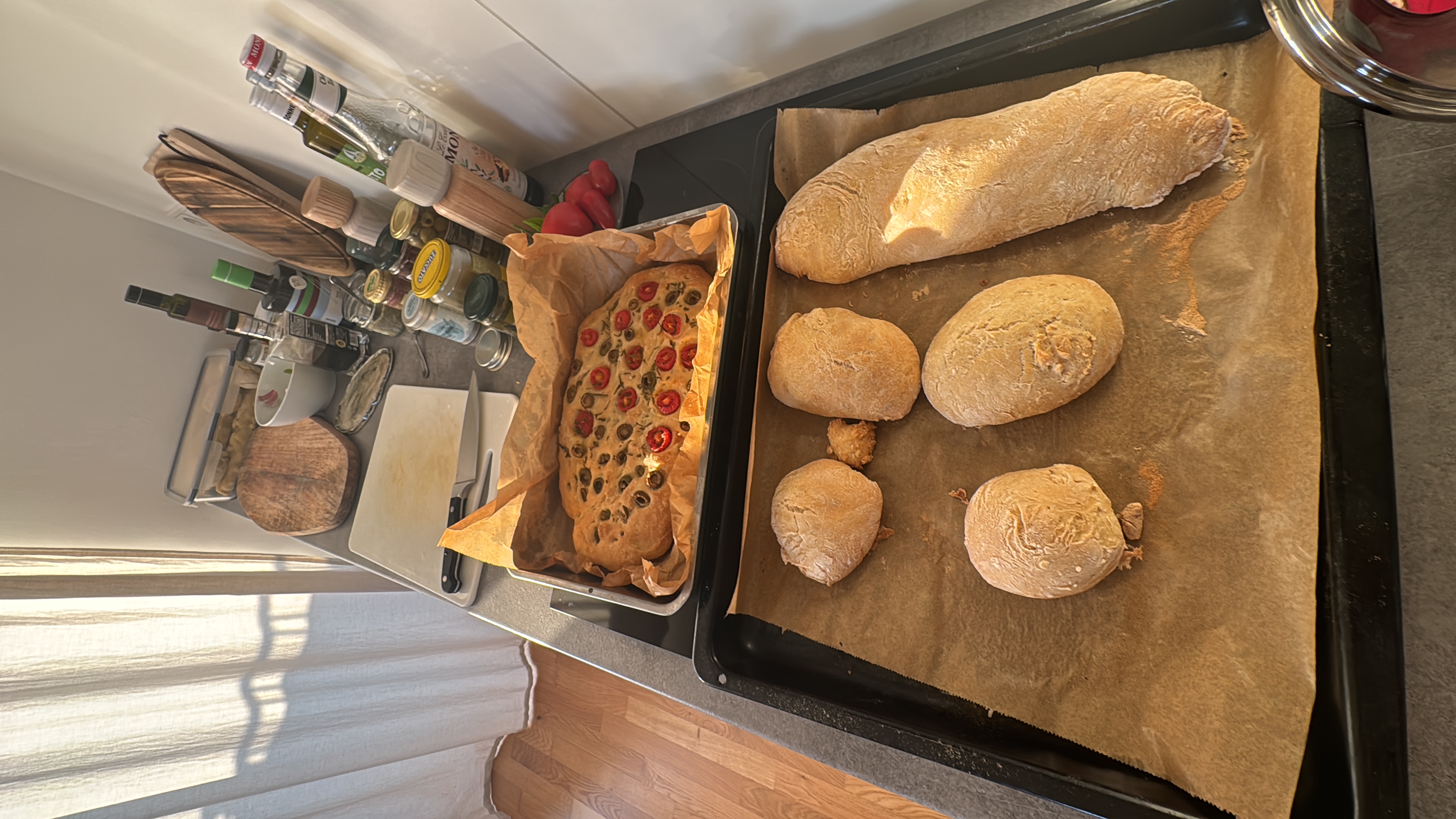 Foto vom frisch gebackenen Ciabatta