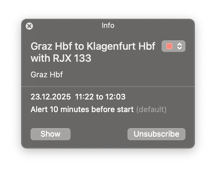 Thumbnail for OEBB Calendar Integration